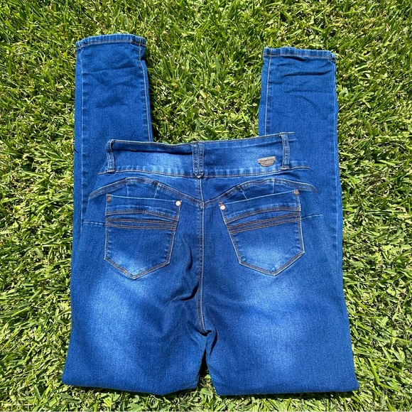 Bamboo Ultra High Rise Skinny Jeans Triple Button Size 15 - Picture 7 of 8